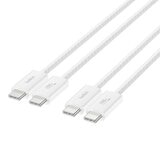 Belkin BoostCharge USB-C to USB-C 編織連接線 (60W 1.5米) 2入組 白 + Belkin BoostCharge Pro 雙USB-C 氮化鎵 充電器 (65W PPS) 2入組 迪士尼系列