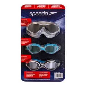 Speedo 成人泳鏡3入組