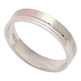 18K 白K金 雕刻線戒指 18K-41187