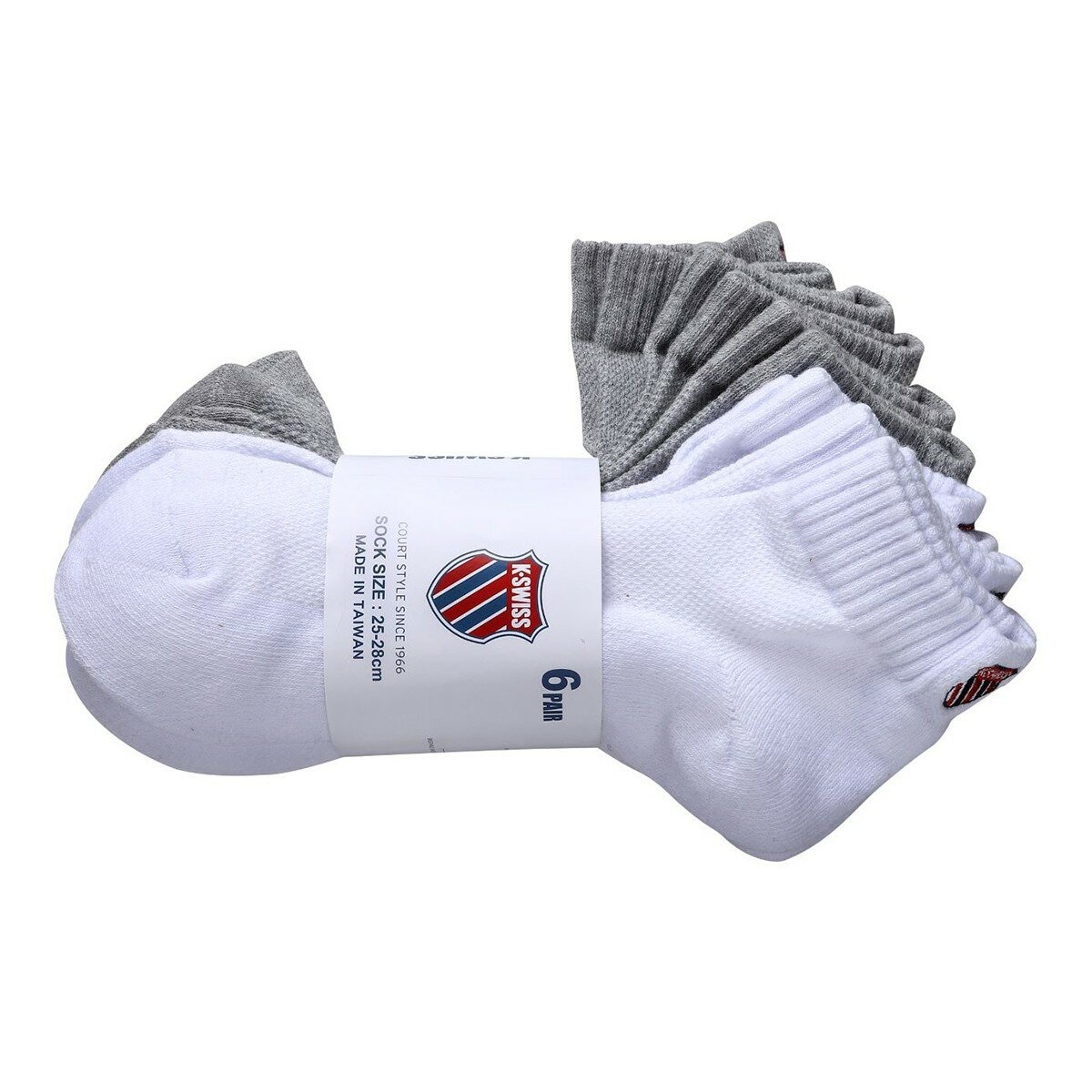 K-SWISS 男襪六雙組 白 / 灰