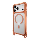 MAGEASY Odyssey Strap M 超軍規防摔掛繩手機殼 iPhone 17 Pro Max(珊瑚/魅力橘) + 鏡頭保護貼Lenz(白色) + Vetro 9H 鋼化玻璃保護膜