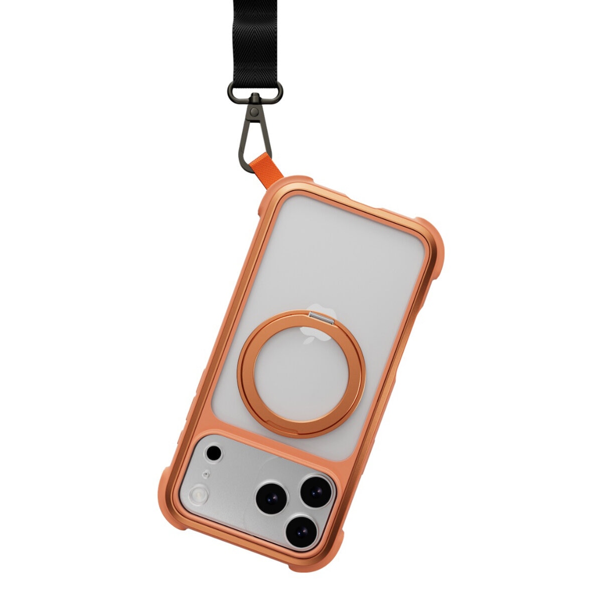 MAGEASY Odyssey Stand M 超軍規防摔磁吸支架手機殼 iPhone 17 Pro Max(珊瑚) + 鏡頭保護貼Lenz 鈦合金(午夜鈦) + Vetro 9H 鋼化玻璃保護膜