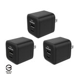 Soodatek 25W 雙孔USB高速充電器 3入 黑 SHC1U1-PC25BL