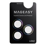 MAGEASY Bright M 不發黃軍規磁吸透明殼 iPhone 17 Pro Max(迷霧磁圈) + 鏡頭保護貼Lenz(炫彩) + Vetro 9H 鋼化玻璃保護膜