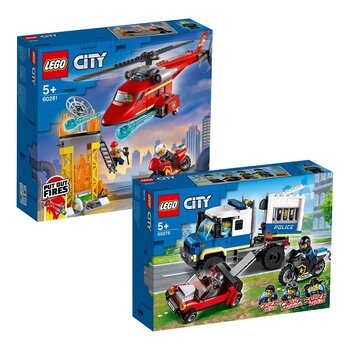 LEGO 城市系列警察囚犯運輸組 60276 + 消防救援直升機 60281