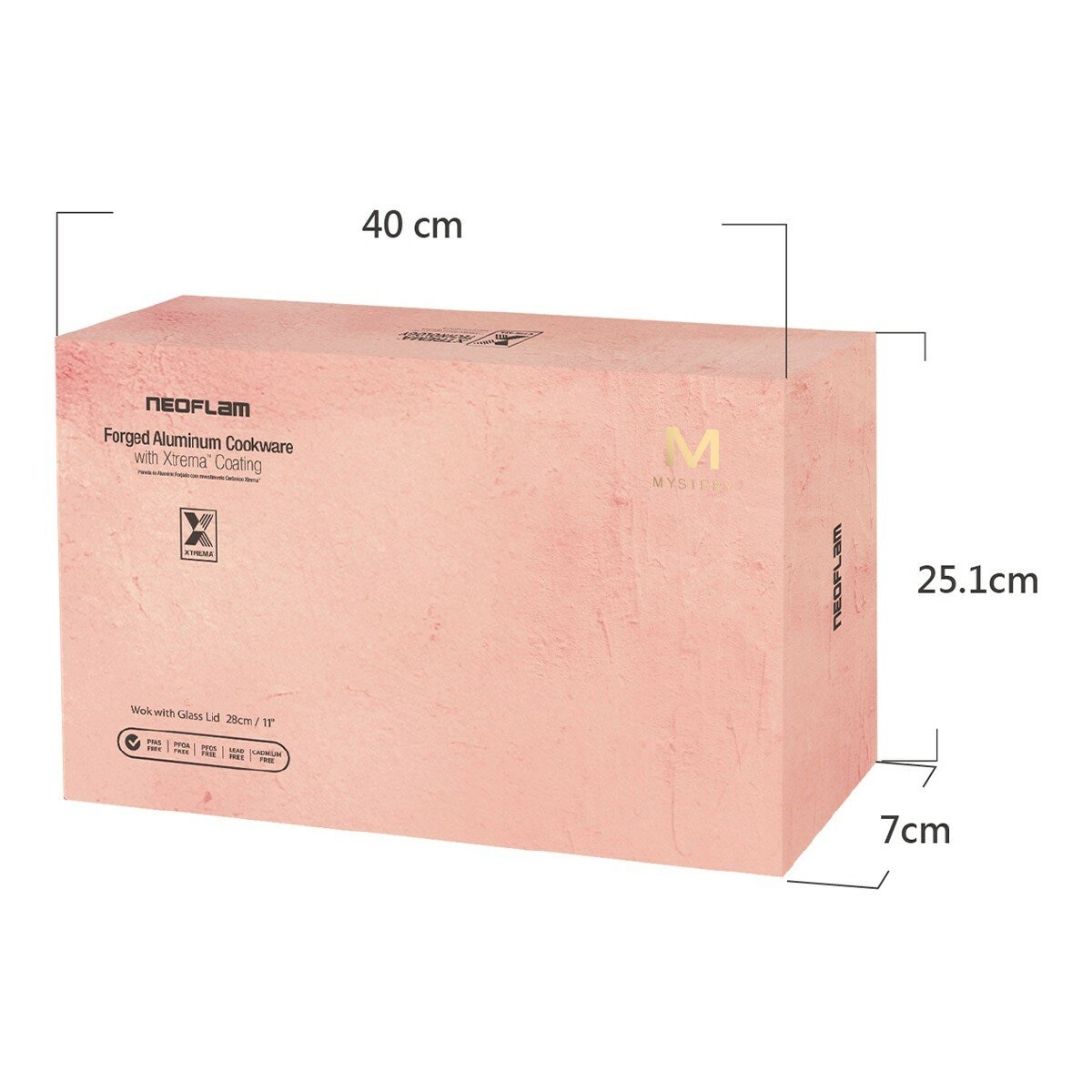 Neoflam Mystery系列 不沾陶瓷塗層單柄炒鍋 含玻璃上蓋 28公分