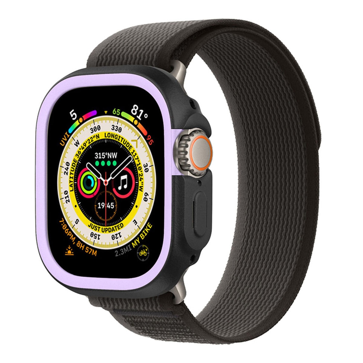 犀牛盾 Apple Watch Series 9/8/7 共用 41公厘 CrashGuard NX保護殼 黑色 + 4色飾條 粉/藍/紫/綠