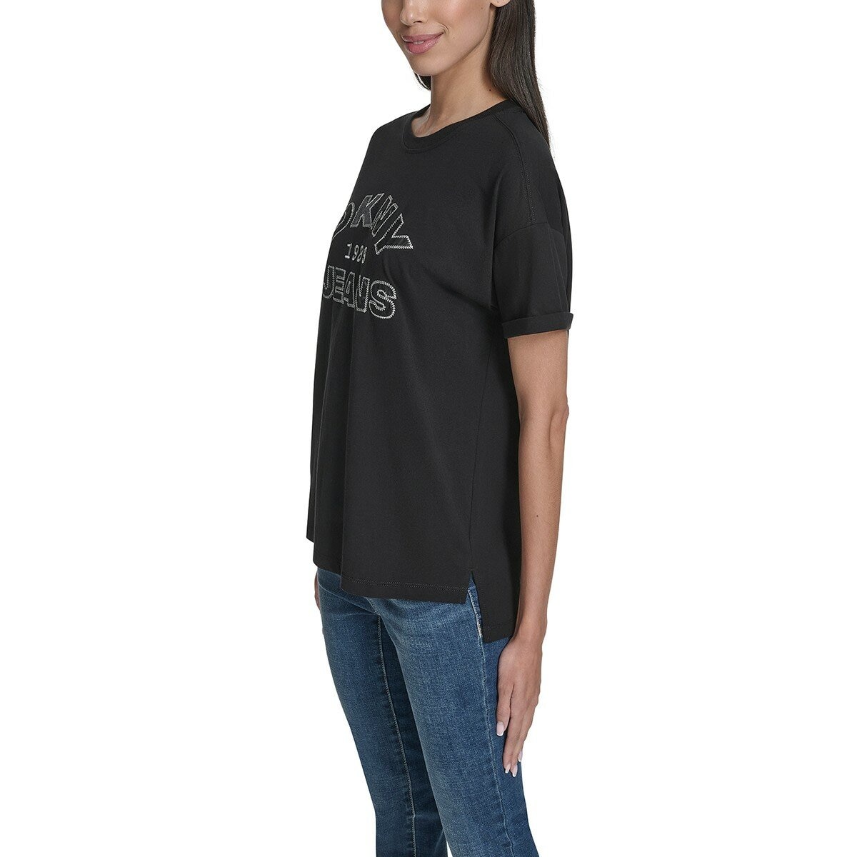 DKNY Jeans 女 Logo 短袖上衣 黑
