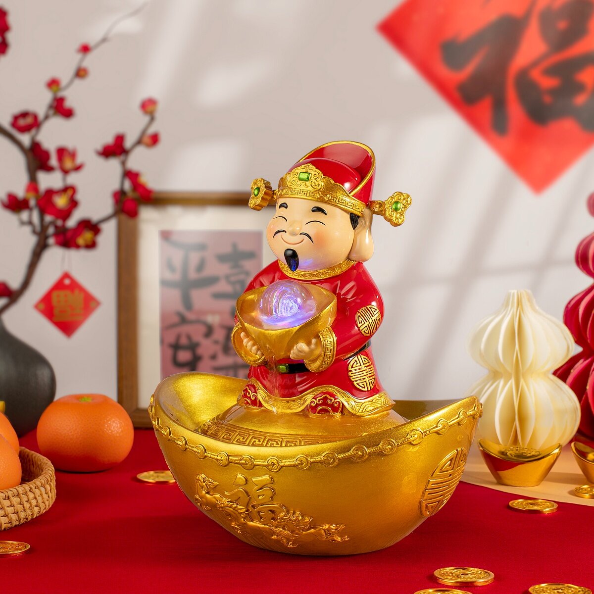 開運財神滾滾流水擺飾