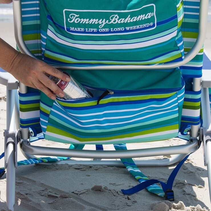 Tommy Bahama 可調式海灘椅 水藍條紋