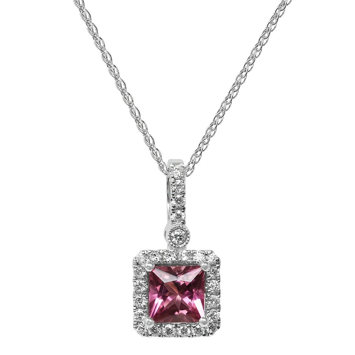 0.13克拉 粉碧璽石鑽石項鍊 VS2/I 0.13克拉 粉碧璽石鑽石項鍊 VS2/I