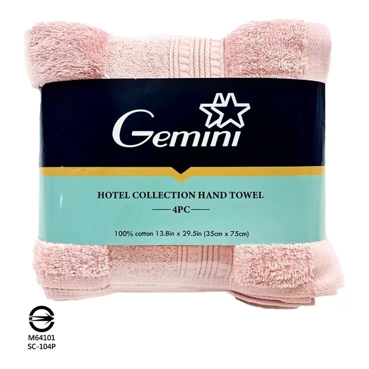 Gemini 飯店毛巾 4入組 35公分 X 75公分 粉