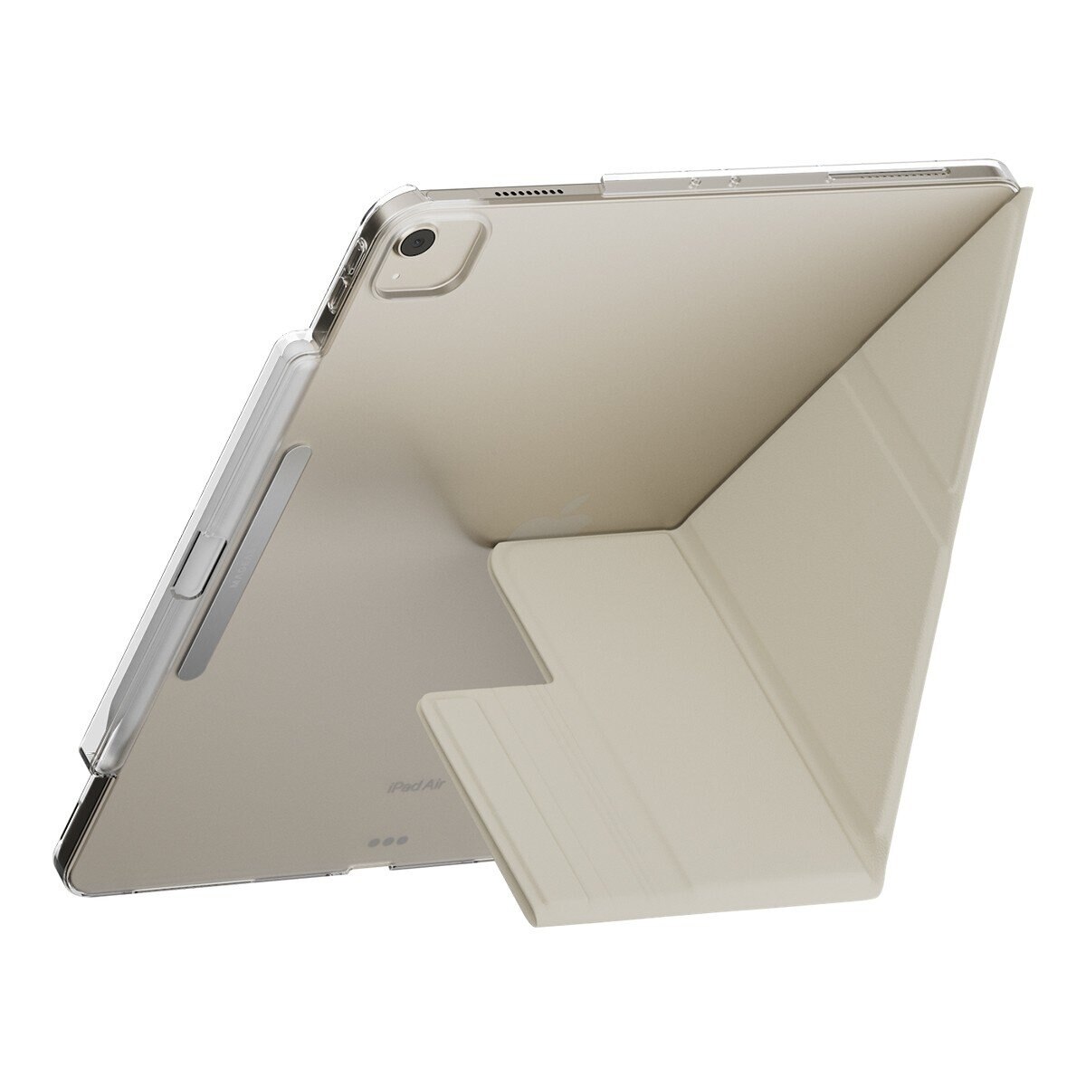 MAGEASY Facet 全方位支架透明背蓋保護套 (筆槽款) 適用於 2025 / M3 - 2024/ M2 iPad Air 13吋 & 2022 - 2020 iPad Pro 12.9吋 星光白