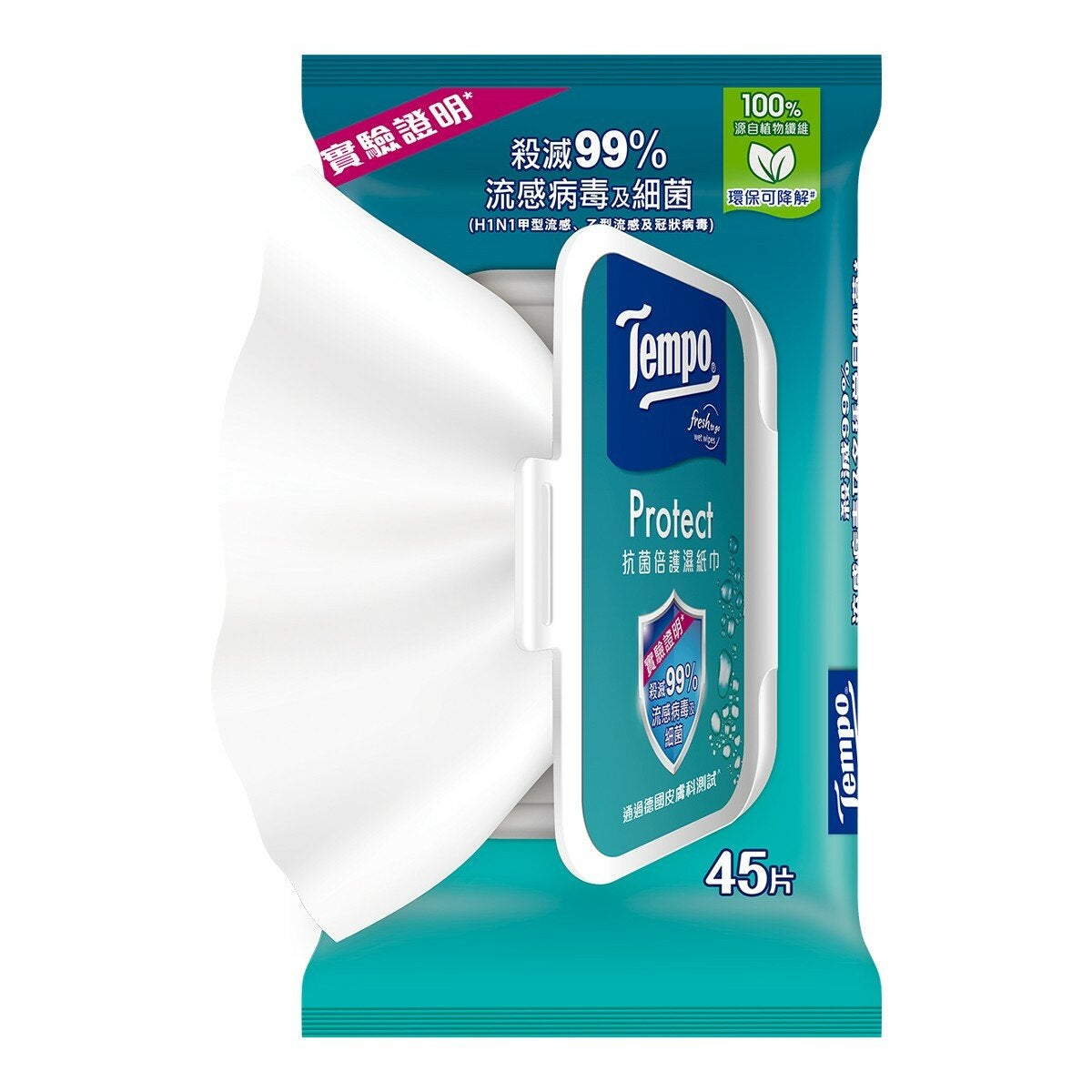 Tempo 抗菌倍護濕巾家庭裝 45張 X 10包 X 2箱 Tempo 抗菌倍護濕巾家庭裝 45張 X 10包 X 2箱