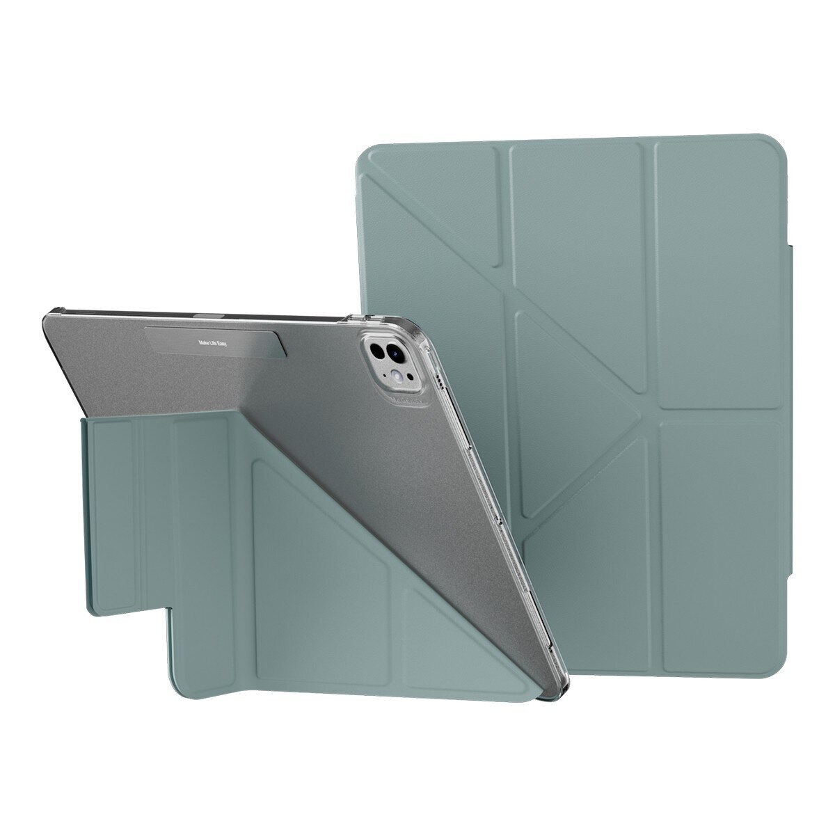 MAGEASY Facet 全方位支架透明背蓋保護套 2024 iPad Pro 13吋 寧靜藍