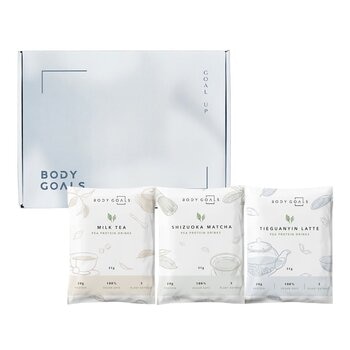 Body Goals 全素多效豌豆蛋白飲組合 31公克 X 30入 (馥郁奶茶/靜岡抹茶/觀音拿鐵)