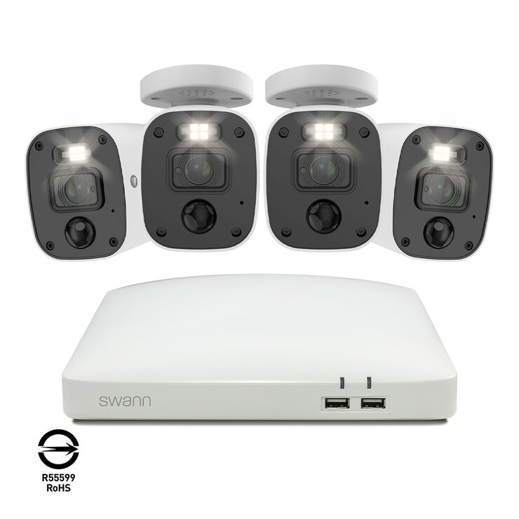 Swann 4K SwannForce 槍型模擬音頻攝影機 X 4 + 8 通道DVR套裝 2TB HDD