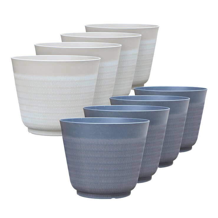 14.5吋塑膠花盆 4入 多種顏色選擇