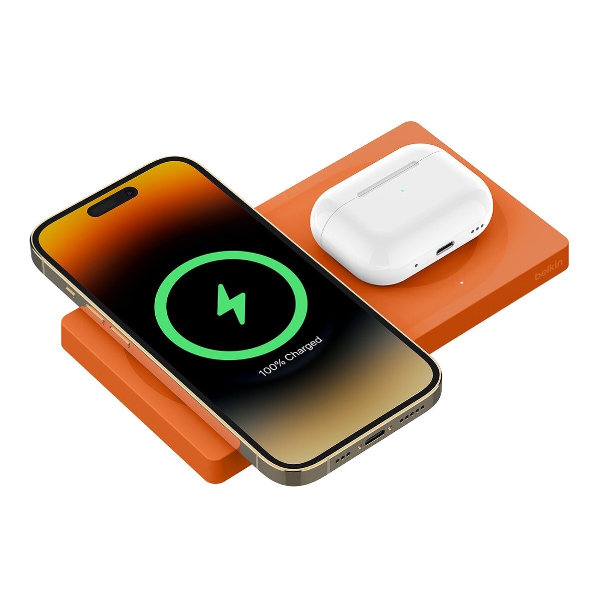 Belkin BoostCharge Pro Magsafe 2合1 無線充電板 15W (無旅充) 橘色