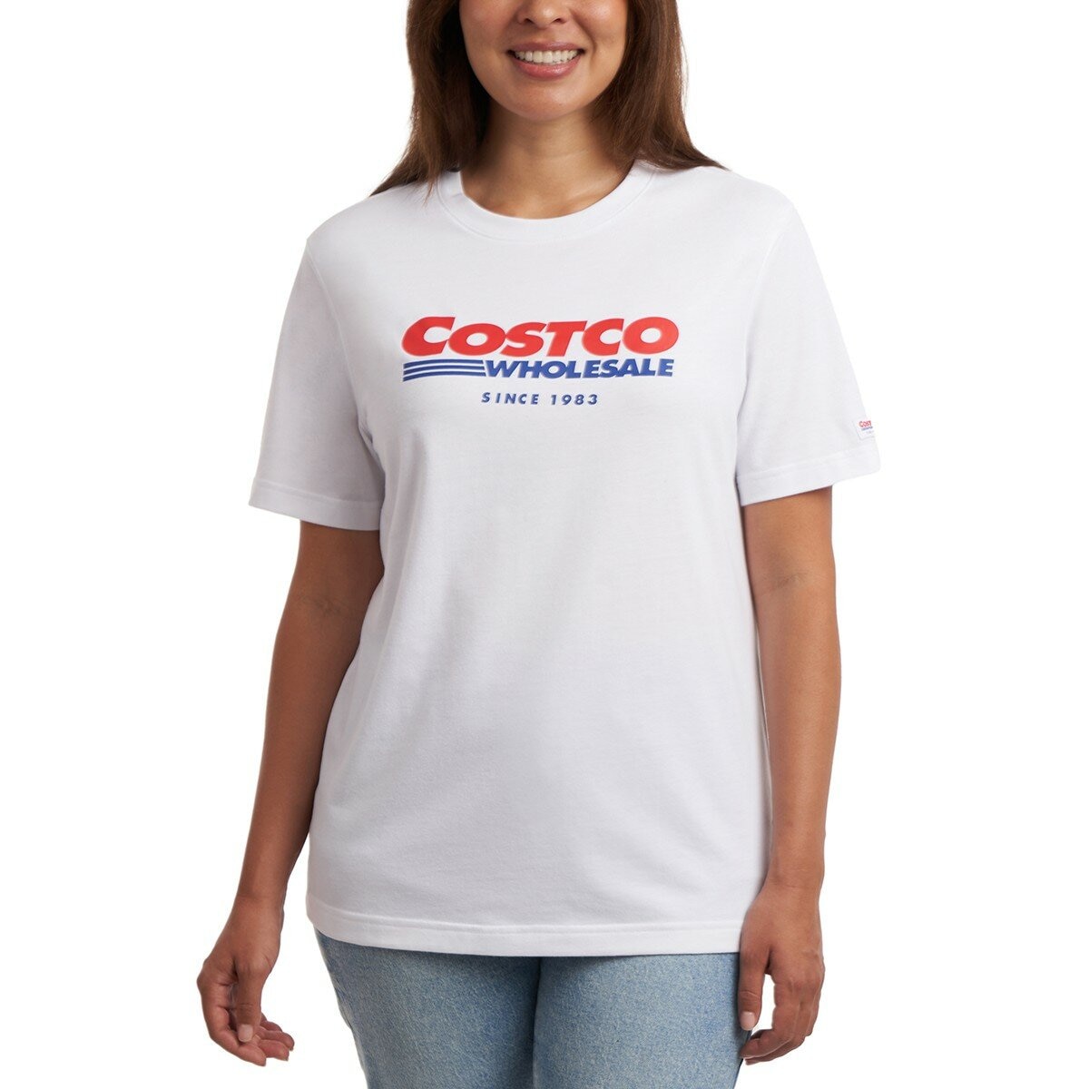 科克蘭 男女同款圓領短袖T恤 白