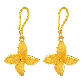 24K黃金耳環 花期如夢 80厘