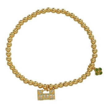 24K黃金手鍊 古法鑲嵌 240厘