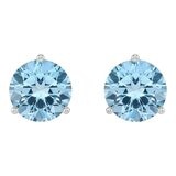 14K白K金 海藍寶石耳環 14K白K金 海藍寶石耳環