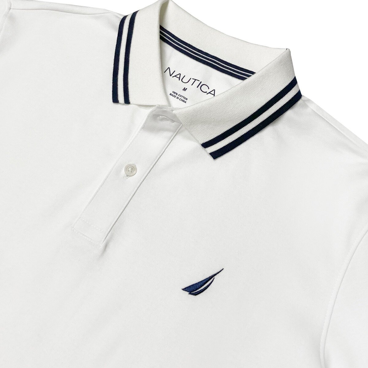 Nautica 男短袖 Polo上衣 白色