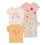 Pekkle 兒童圓領短袖上衣四件組 花朵 3T