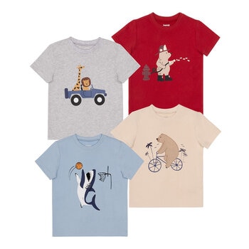 Pekkle 兒童圓領短袖上衣四件組