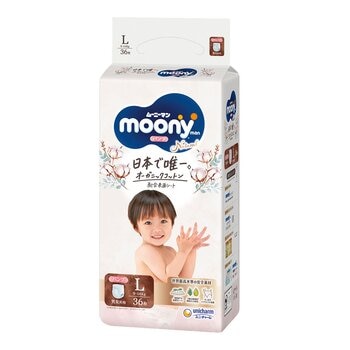 Natural Moony 日本頂級版紙尿褲 褲型 L號 144片