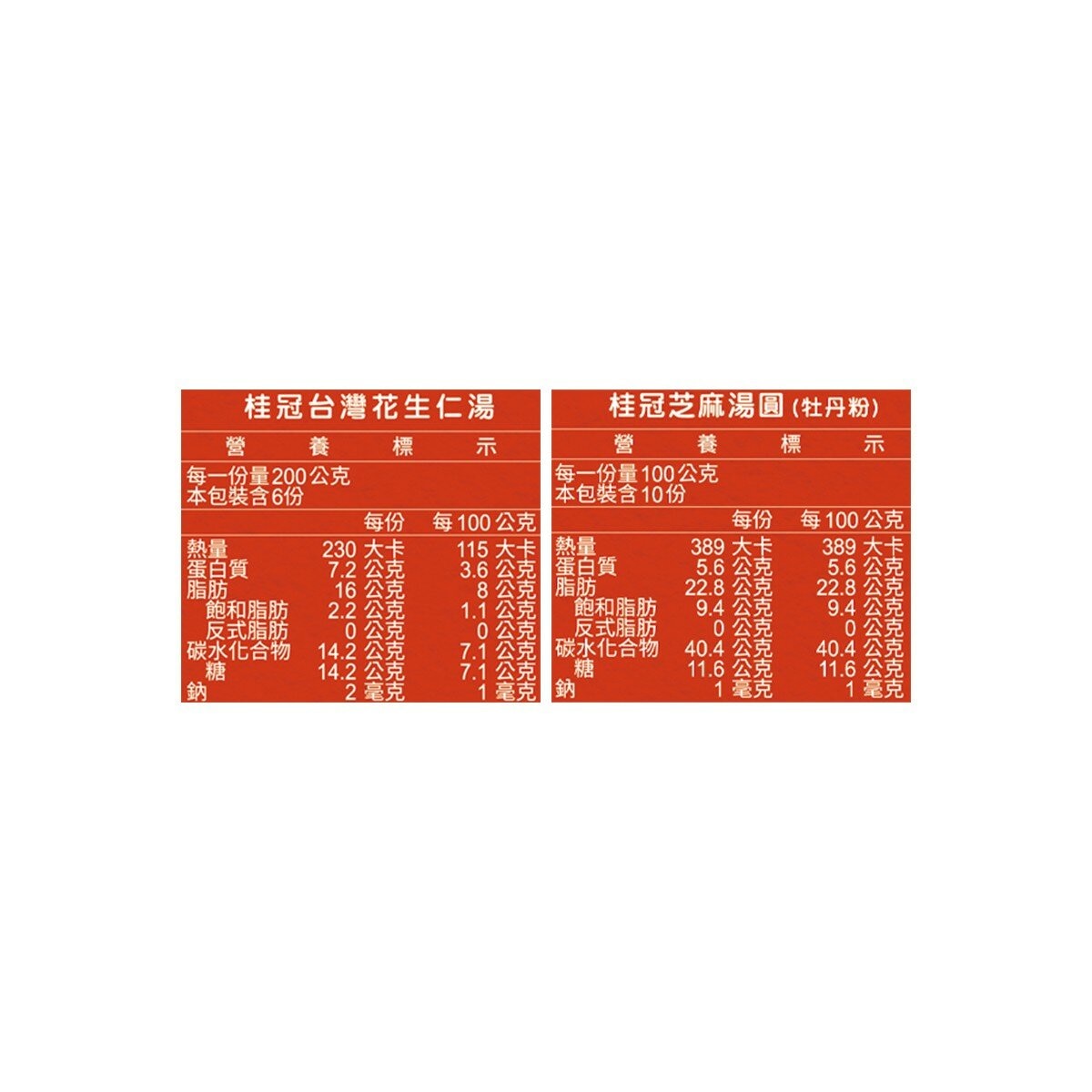 桂冠 冷凍芝麻湯圓花生仁湯組 2200公克