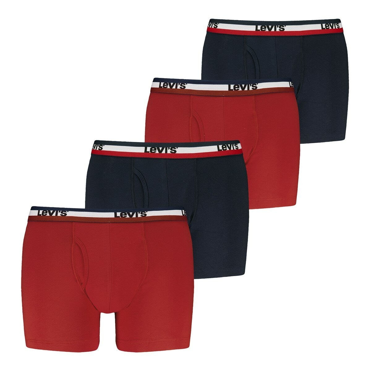 Levi's 男平口內褲 4入組 深藍/紅
