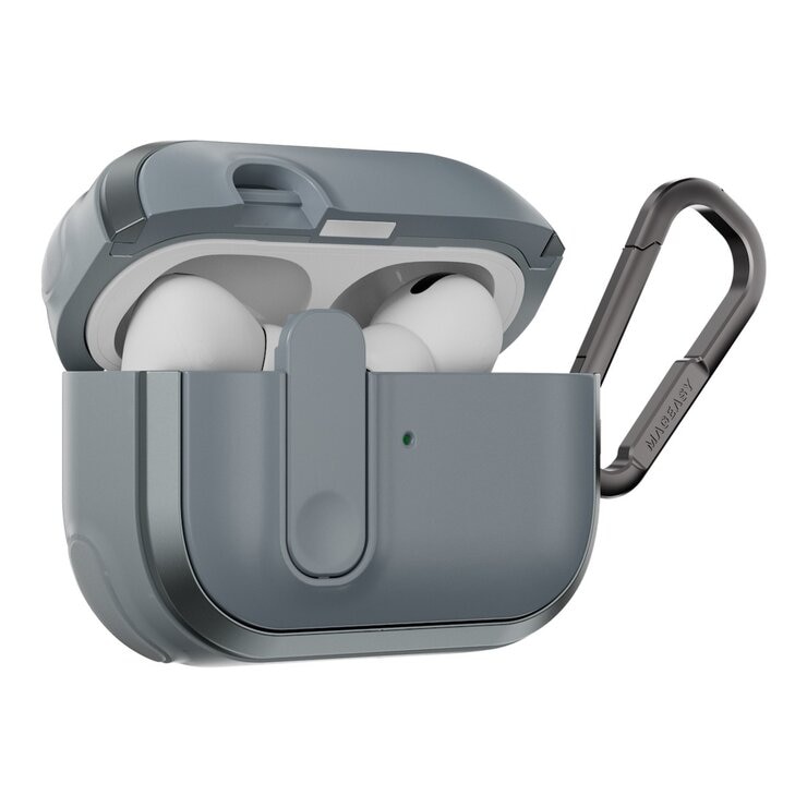 MAGEASY Odyssey 抗衝擊磁扣手繩耳機殼 AirPods Pro 1 & 2 金屬灰藍
