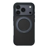 MAGEASY MagStand 360 M 磁吸旋轉支架防摔手機殼 iPhone 17 Pro(午夜) + 鏡頭保護貼Lenz(白色) + Vetro 9H 鋼化玻璃保護膜