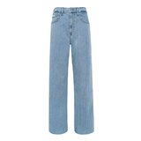 Calvin Klein Jeans 女高腰寬管牛仔長褲 淺藍