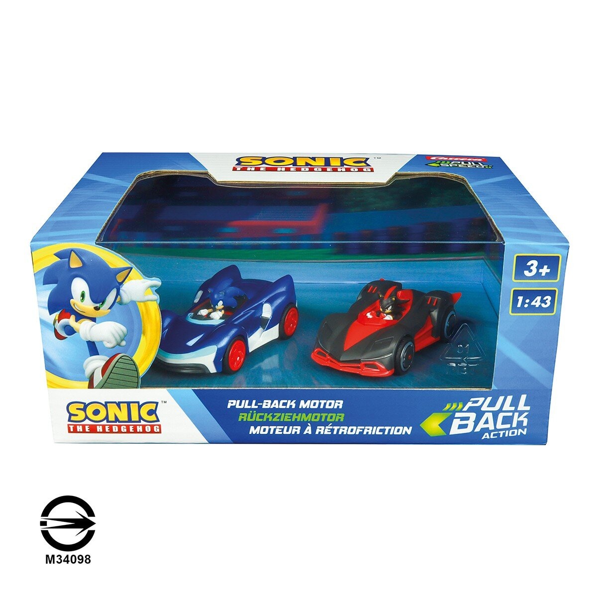 Carrera Team Sonic 1:43 音速小子迴力車2入組 / 3歲以上