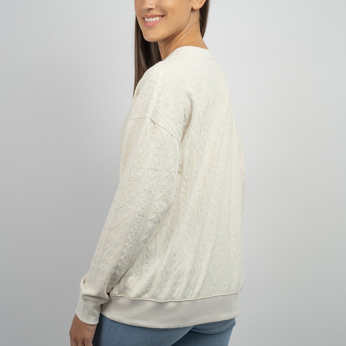 Jachs G. 女圓領長袖上衣 米 S