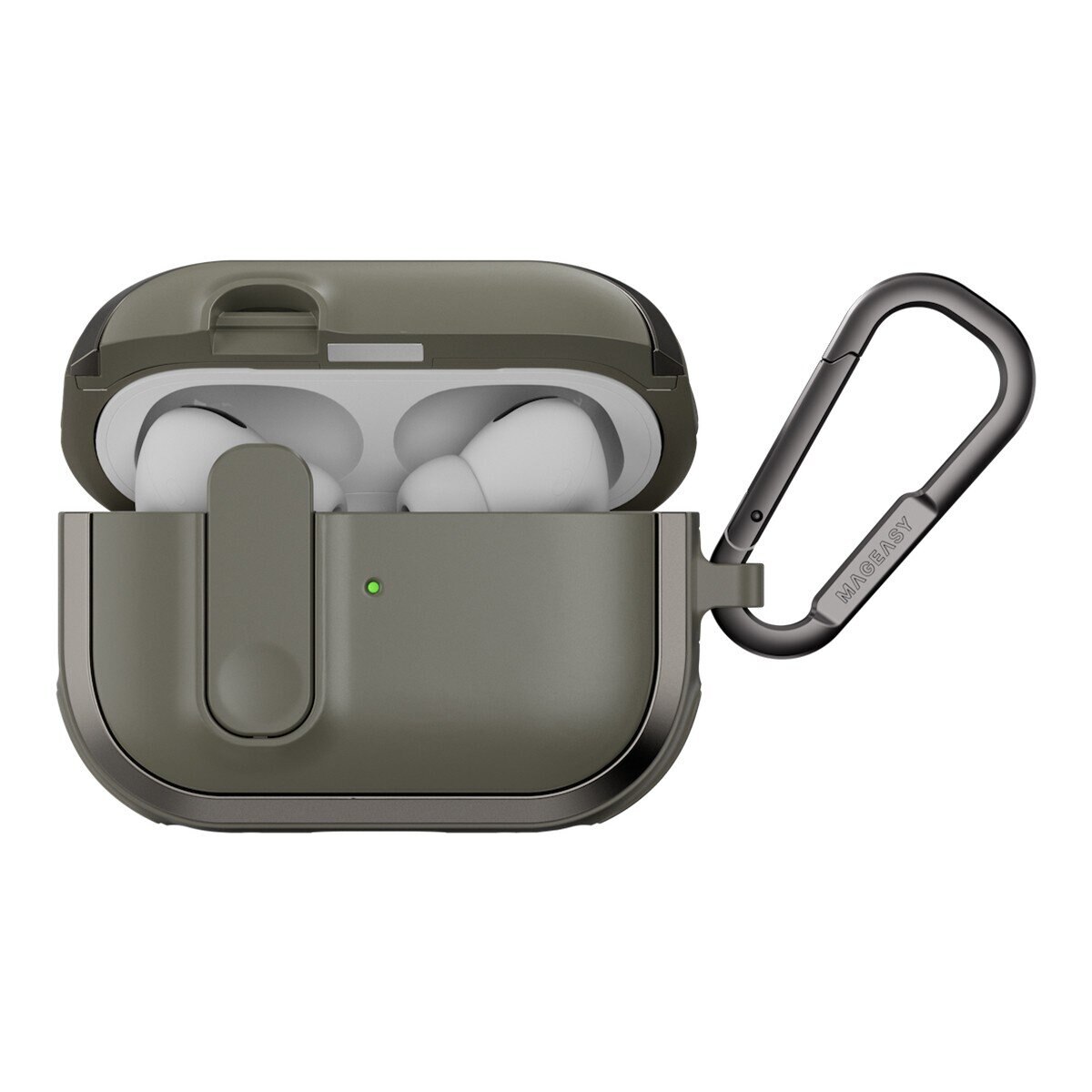 MAGEASY Odyssey 抗衝擊磁扣耳機殼 AirPods 1 & 2 金屬綠 MAGEASY Odyssey 抗衝擊磁扣耳機殼 AirPods 1 & 2 金屬綠