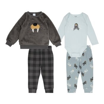 Pekkle 嬰兒秋冬服飾四件套組