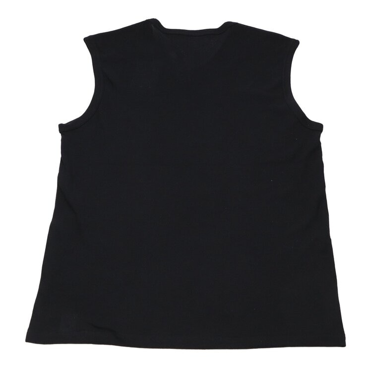 AS 男柔棉網眼背心 黑色