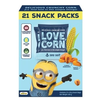 LOVE CORN 香脆玉米粒 海鹽風味 20公克 X 21入 LOVE CORN 香脆玉米粒 海鹽風味 20公克 X 21入
