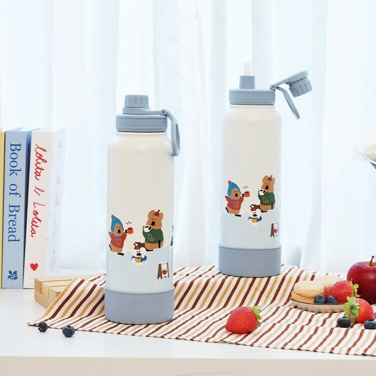 HOUSUXI 舒希 DINOTAENG 呆萌町 不鏽鋼保冷保溫瓶 600毫升 + 1200毫升 冬季