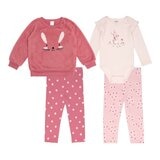 Pekkle 嬰兒秋冬服飾四件套組 兔子