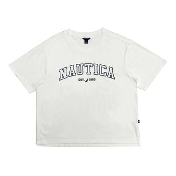 Nautica 女圓領短袖Logo上衣