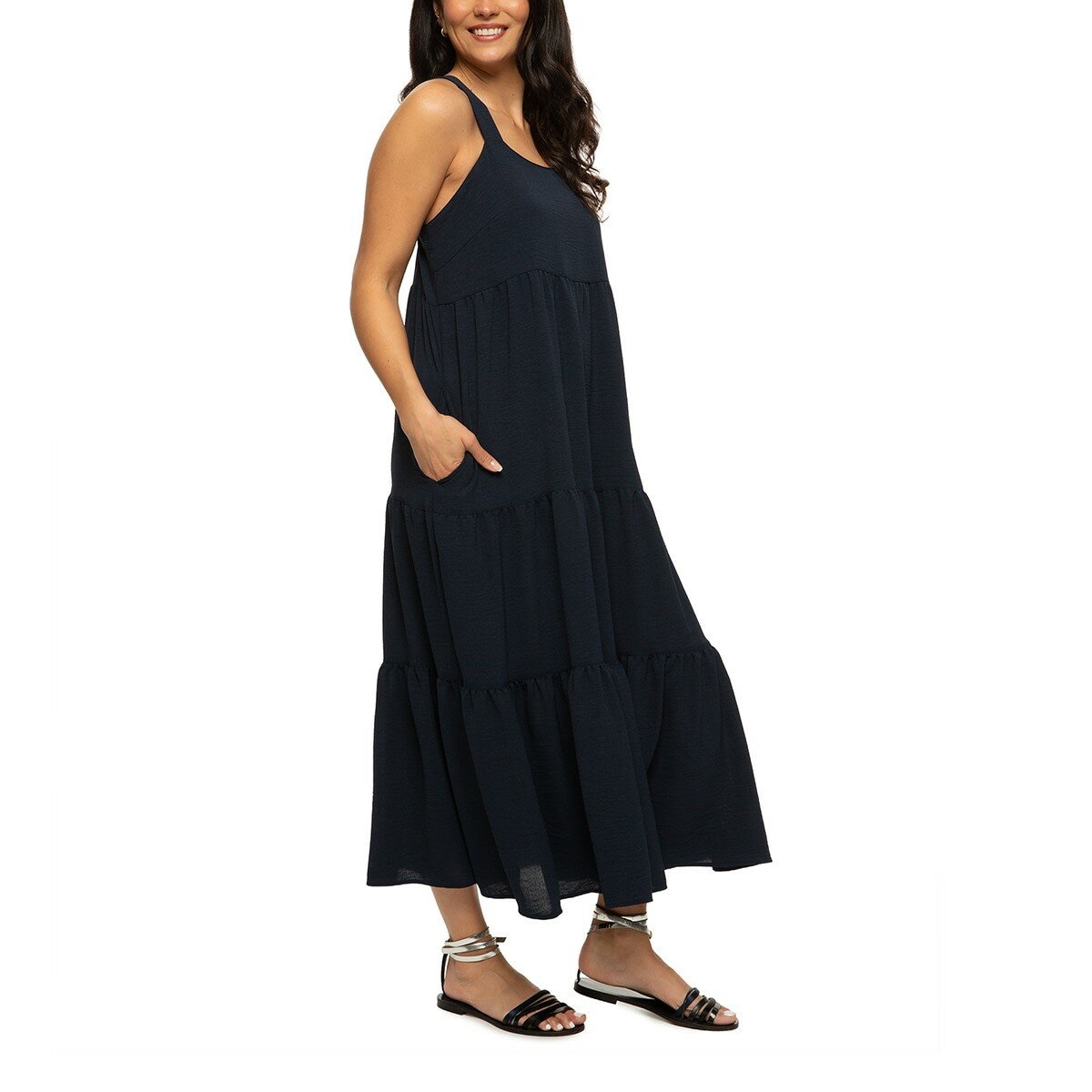 Jezebel 女無袖連身洋裝 深藍