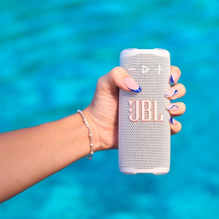 JBL Grip 可攜式防水燈光藍牙喇叭 白色