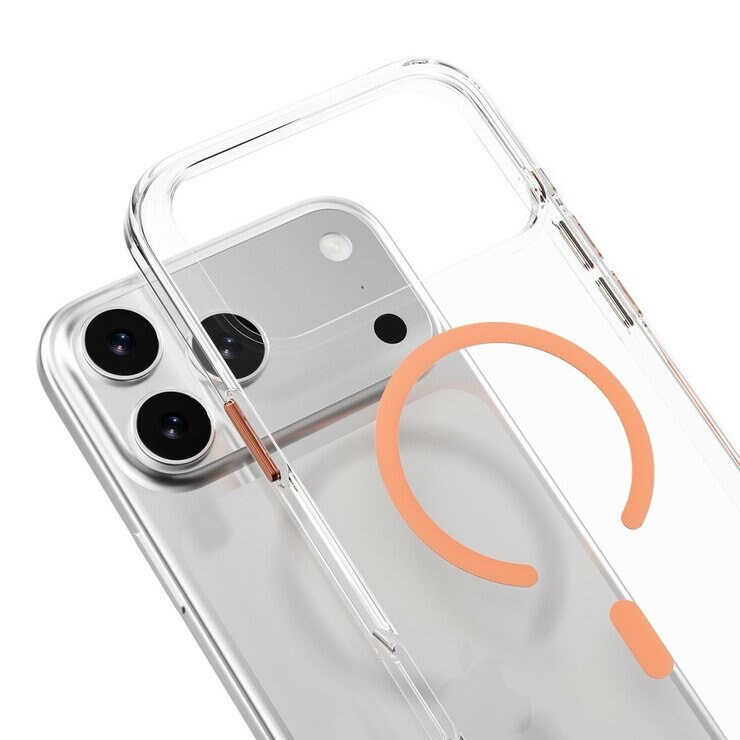 MAGEASY Bright M 不發黃軍規磁吸透明殼 iPhone 17 Pro Max(珊瑚磁圈) + 鏡頭保護貼Lenz鈦合金(午夜鈦) + Vetro 9H 鋼化玻璃保護膜
