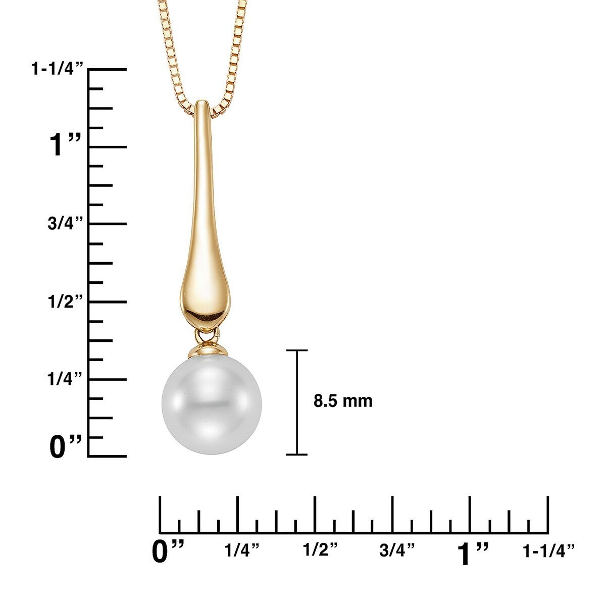 淡水珍珠項鍊 14K黃K金 8公釐-8.5公釐