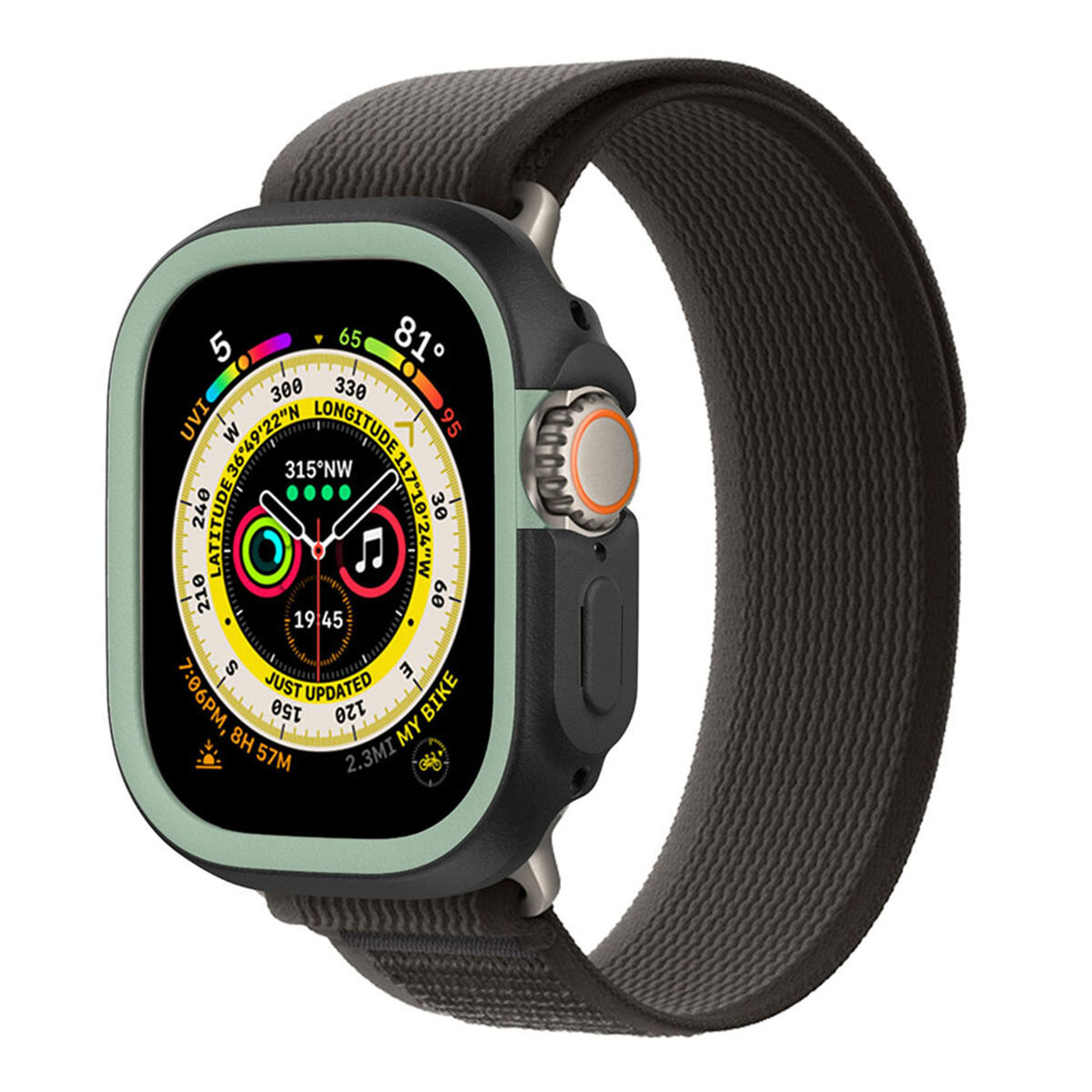 犀牛盾 Apple Watch Series 9/8/7 共用 41公厘 CrashGuard NX保護殼 黑色 + 4色飾條 粉/藍/紫/綠